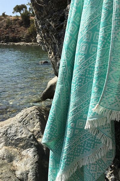Denizli Concept Πράσινο Πεστεμάλ Kilim - Πεστεμάλ που απορροφά το νερό για παραλία και καθημερινή χρήση