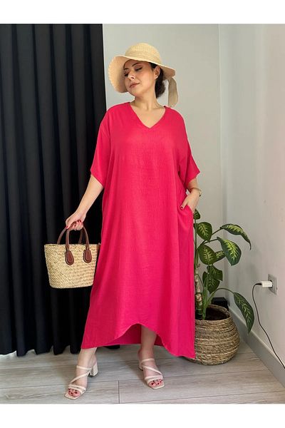 ViolettaXL ΓΥΝΑΙΚΕΙΟ ΦΟΡΕΜΑ ΜΕΓΕΘΟΣ ΤΣΕΠΕΣ V-ΛΑΙΜΟ ΑΣΥΜΜΕΤΡΙΚΟ ΒΑΜΒΑΚΙ ΥΦΑΝΤΟ