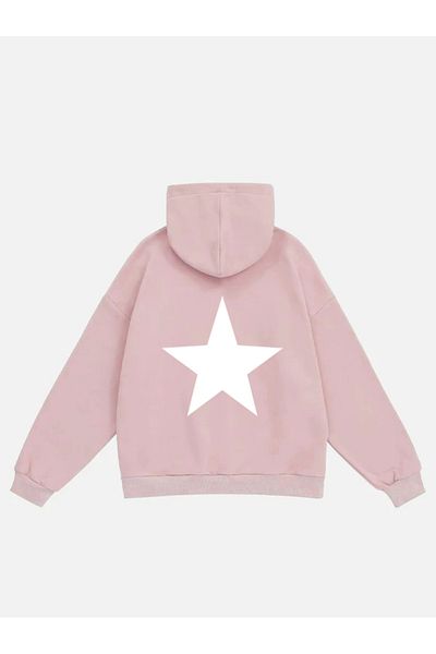 Mad&Calf Φούτερ με διπλό αστέρι με στάμπα Unisex Oversize Hooded Fleece