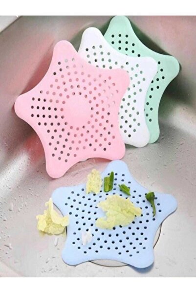 Rose Vantuzlu Silikon Kaymaz Yıldız Lavabo Süzgeci