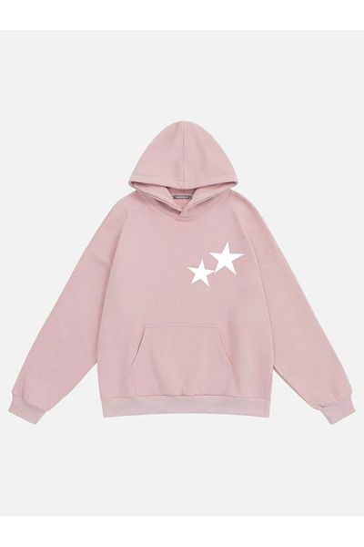 Mad&Calf Φούτερ με διπλό αστέρι με στάμπα Unisex Oversize Hooded Fleece