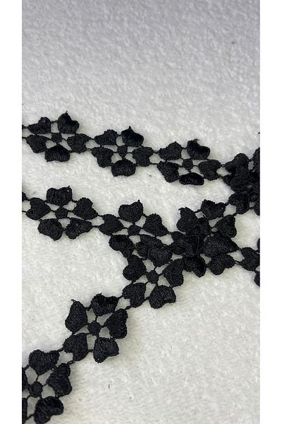 Ozpas Black Flower Patterned Strip - 2 Cm X 2 Mt