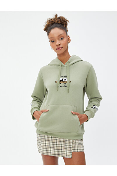 Koton Mikina s kapucí Kangaroo Pocket Panda Printed