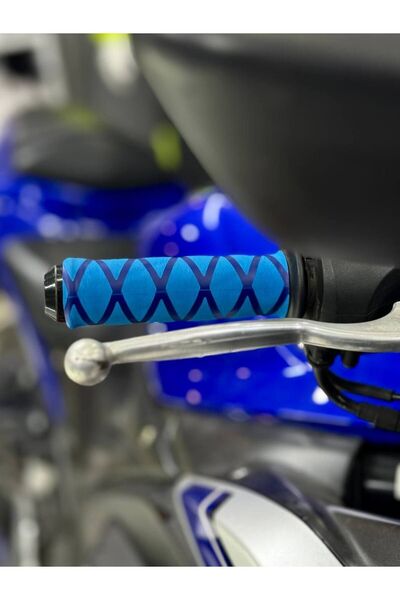 Motobros Arora Cappucino Mavi Kauçuk Gidon Sarmalı Elcik Kılıfı Elcik Koruma