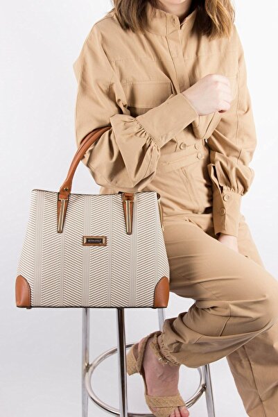 Silver Polo حقيبة يد نسائية بيج من طابا Nv667