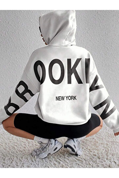 npLStore Оверсайз-светр з капюшоном для великих розмірів, унісекс - Худі з принтом