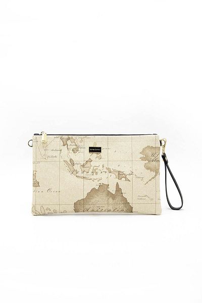 Silver Polo Σκούρο Μπεζ Γυναικείο Clutch Portfolio - A.taba Nv1034