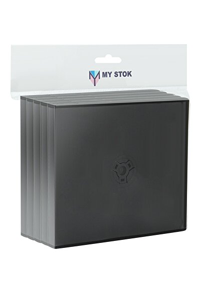 MYSTOKMODA Mybek boş cd dvd kutusu 2 bölmeli siyah 5'li paket