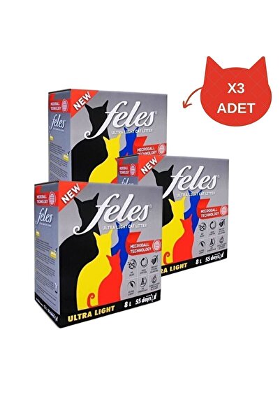 FELES FASTPATİ 3 Adet 8 Litre Feles Kedi Kumu 3*8 24 LT.