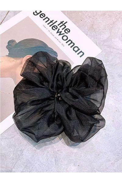 CSR AKSESUAR Cataramă elastică din organza neagră