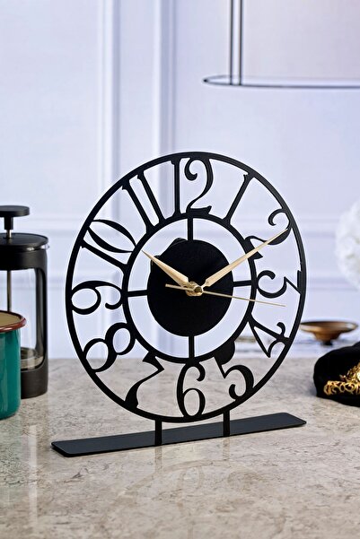 Muyika Design Muyika Bonni Metal Siyah Masa Üstü Saati 25x23cm Mms-m