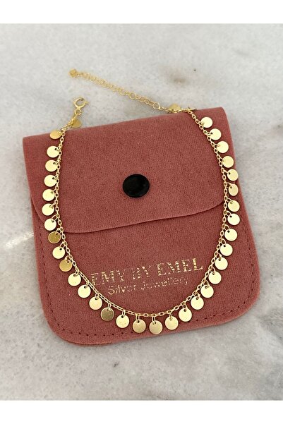 emy by emel luxury silver jewelry Halhal - Sık Pullu Halhal Altın Kaplama 925...
