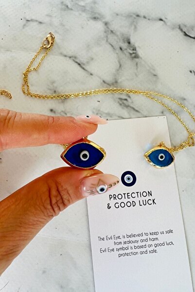 Talia&Talia Koruma Ve Şans - Nazar Boncuklu Kolye- Koyu Mavi