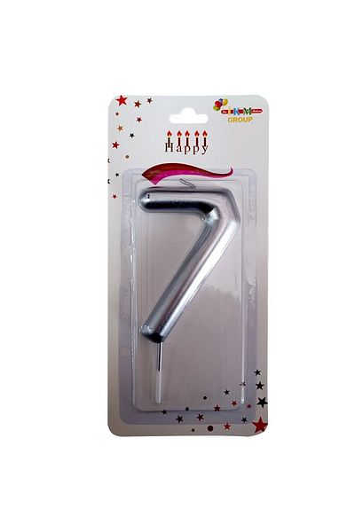 Öz-bal 13.5 Cm Silver Colored Large Size Candle - for Birthday and Celebration