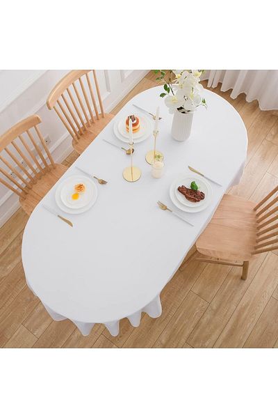 Zeren Home Care-free Liquid-proof Oval Tablecloth