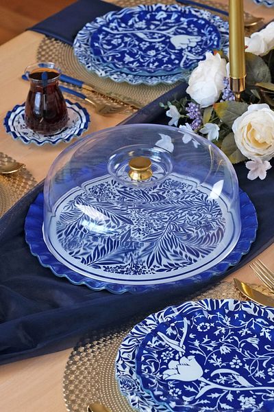 Glore Bluebloom Glass Cake Jar - Comfortable Cut