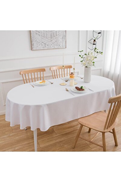 Zeren Home Care-free Liquid-proof Oval Tablecloth