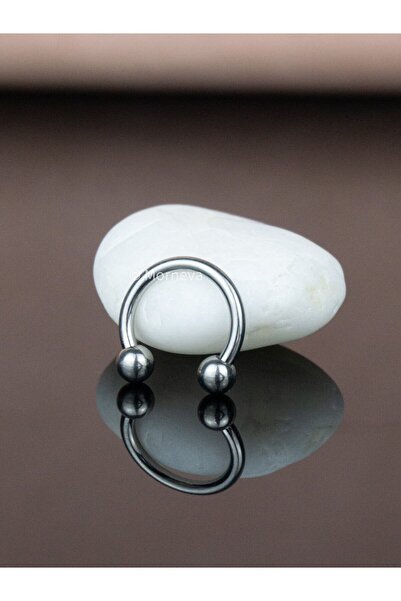 MORNEVA Titanyum 8mm Yarım Toplu Halka Helix Daith Septum Piercingi  ( 1 Adet )
