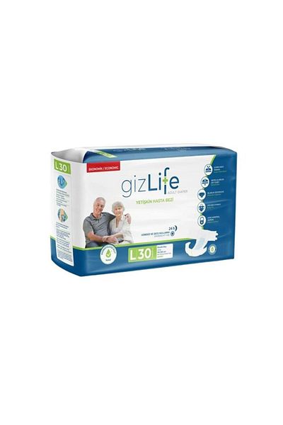GIZLIFE Adult Patient Diapers with Waistband Large Size L 120 Pieces