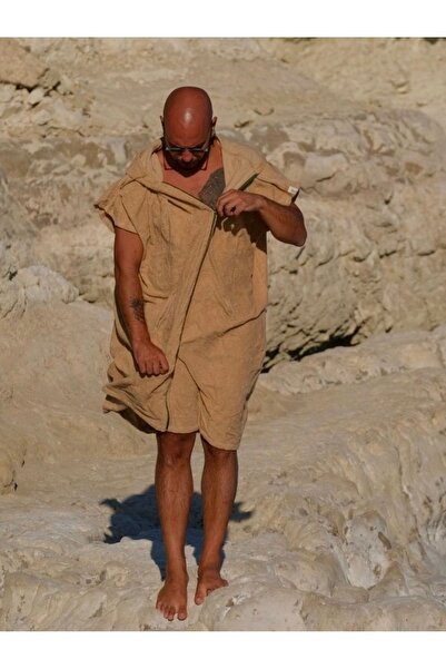 Seamate Unisex Fermuarlı İnce Havlu Panço Surf Panço, Giyilebilir Havlu, Taşı...