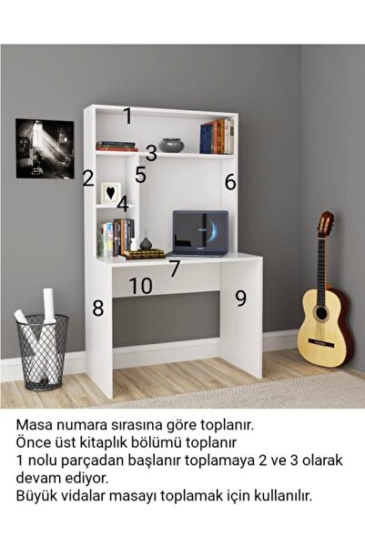 GÜLPINAR.MB ÇALIŞMA MASASI BİLGİSAYAR MASASI KİTAPLIK