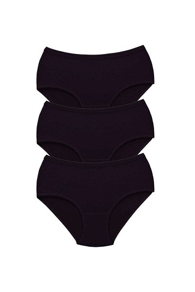 Royaleks High Waist Bato Women's Panties - 3 Pieces Black Thick Rubber