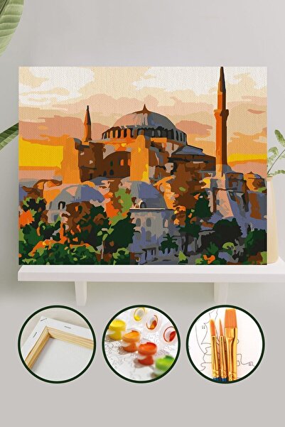 Palmiye Hobi Sanat Kırtasiye Sayılarla Boyama 40x50 Cm Tuval Seti Fırça Boya ...