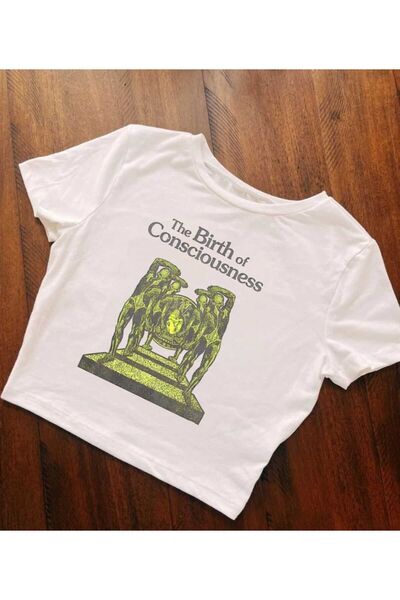 MAYDAY CULTURE Γυναικείο μπλουζάκι με στάμπα με λαιμόκοψη σε μήκος μέσης