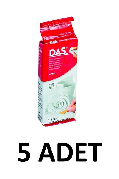 Das 5 Pieces Air Drying Ceramic Clay Plasticine Natural 250 Gr White