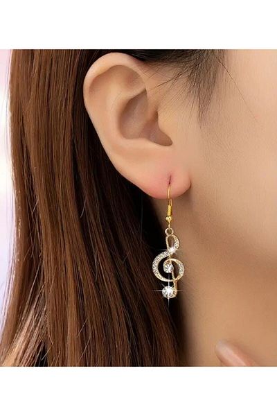 Beyna Music Themed Crystal Earrings Symbol