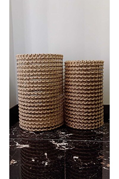 Egindra Χειροποίητο από φυσικό ψάθινο υλικό - Διακοσμητικό καλάθι και κάδος γ...