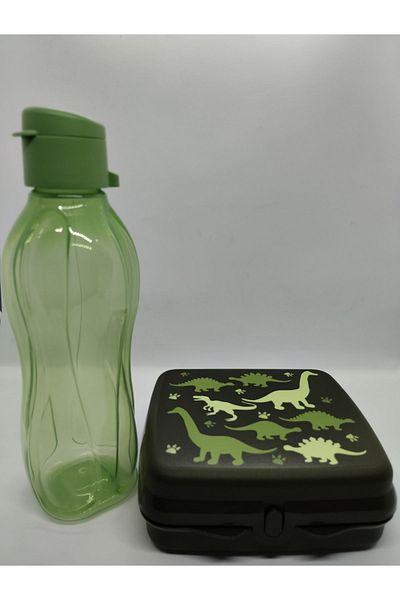 Tupperware 500 ml Eco Water Bottle and Nutrition Container - Khaki Green