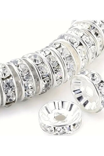 takitokaciniz Gümüş Akrilik boncuklu Ara aparatı 4 Adet