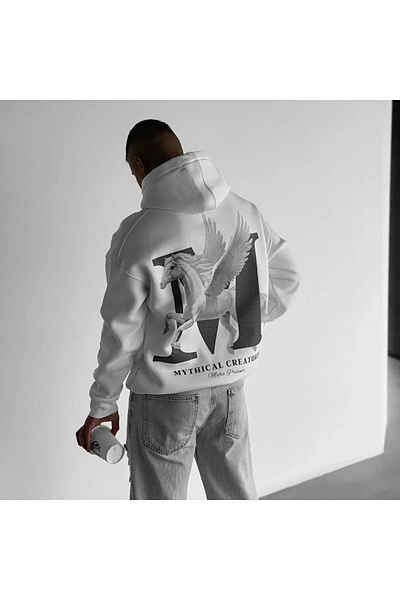 npLStore Unisex Large Size Mafia Printed Hooded Sweatshirt