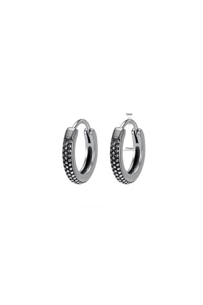 Viking Dotted Modern Design Casual Hoop Earrings, Non-Tarnish & Rust-Resistant 316L Steel Earrings
