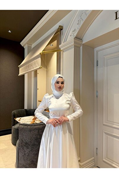 By Atelier White Sarah Hijab Evening Dress