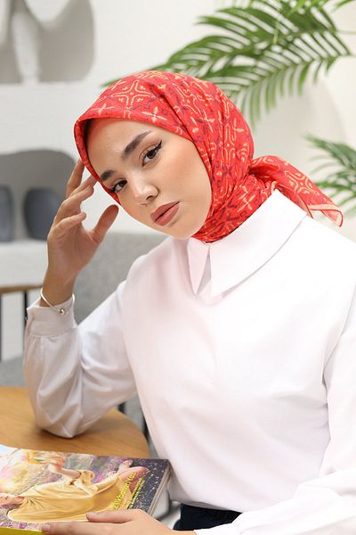 Silk Home Μαλακό βαμβακερό κασκόλ με σχέδιο πυξίδας