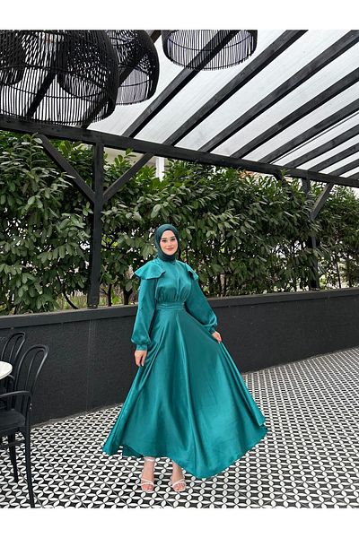 By Atelier ΒΡΑΔΙΝΟ ΦΟΡΕΜΑ CINDY PETROL GREEN