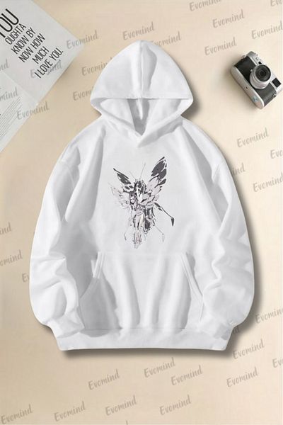 Evomind Φούτερ με κουκούλα με στάμπα Fairy Girl Unisex Oversize