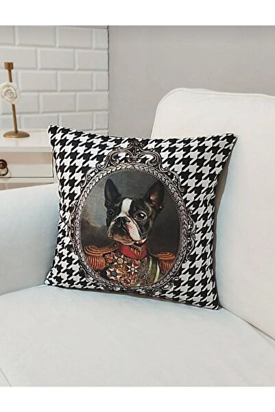 KIRLENT EV King Boston Terrier Dog Goose Feet Pattern Throw Pillow Cover