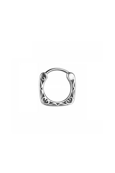 Viking Boutique Square Hoop Vintage Snap-on Men's 316l Steel Earrings