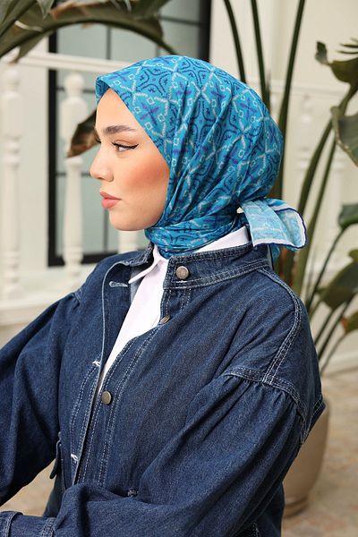 Silk Home Μαλακό βαμβακερό κασκόλ με σχέδιο πυξίδας