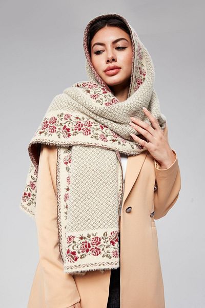 panşalço Stone Colored Beard Neck Shawl