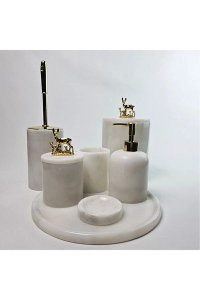 ege gross White Marble Bathroom Set 7Li/Marble Bathroom Set