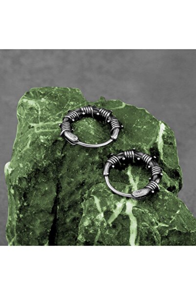 Viking حلقة Punk Gothic 316L - سلك شائك، أقراط مقاومة للصدأ وغير مشوهة