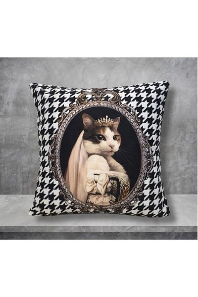 KIRLENT EV Κάλυμμα μαξιλαριού με μοτίβο Princess Cat Goose Feet