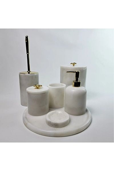ege gross White Marble Bathroom Set 7Li/Marble Bathroom Set