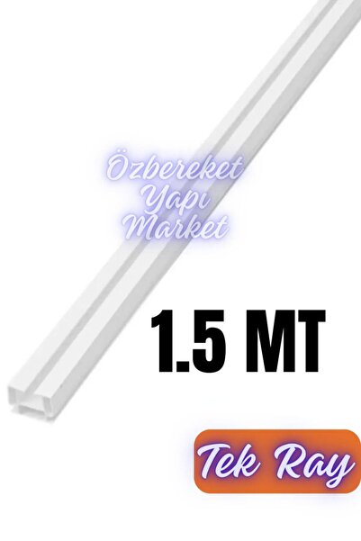 özbereketyapimarket Tekli Korniş 1 Raylı 1.5 Metre Perde Rayı Tek Raylı Korni...