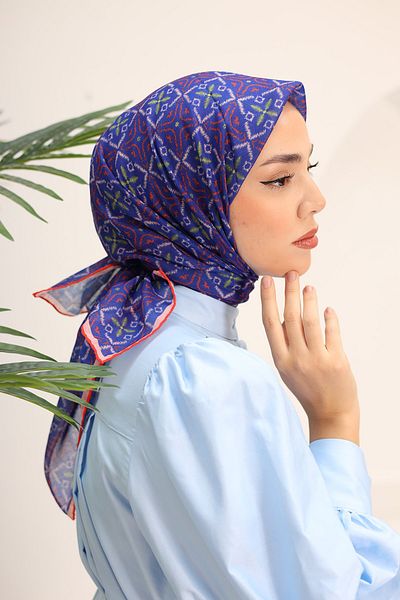 Silk Home Μαλακό βαμβακερό κασκόλ με σχέδιο πυξίδας