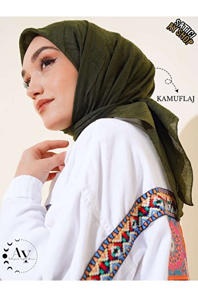 its AY shop Eșarfă de camuflaj din croșetat din bambus pentru femei Hijab